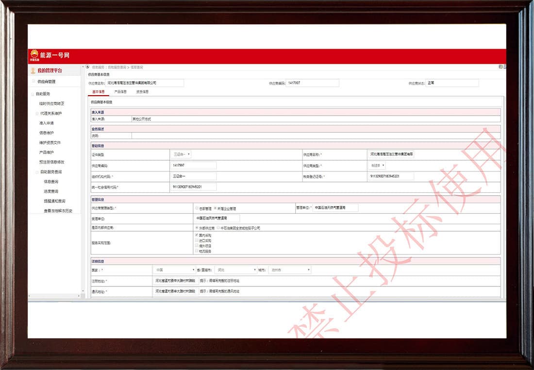 中石油入网证明